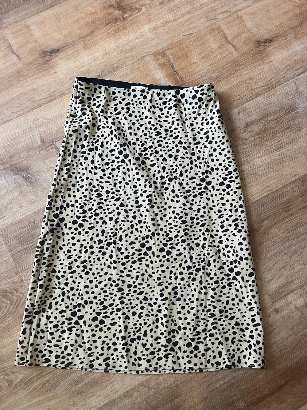 Leopard Print Midi Skirt in Cream and Black